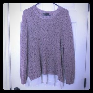 Pink Sweater with undershirt detail